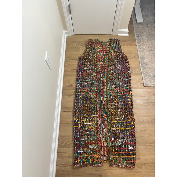 Ankara Print Net Basket Maxi Vest One Size Multi-Color - Picture 3 of 6